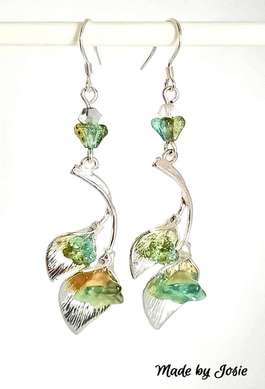 Cala Lily silver-plated earrings sterling ear hooks