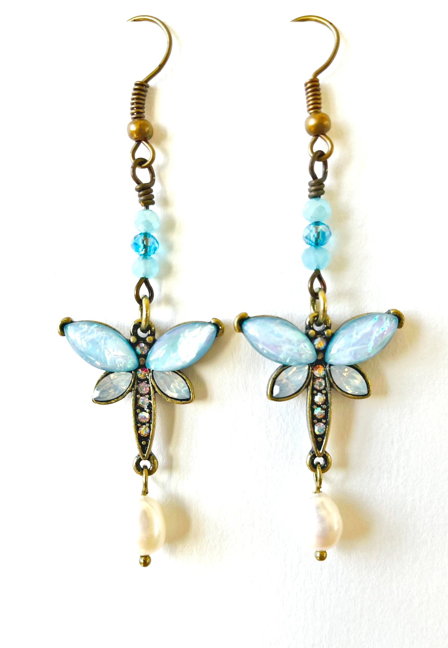 Blue dragonfly earrings By Linda