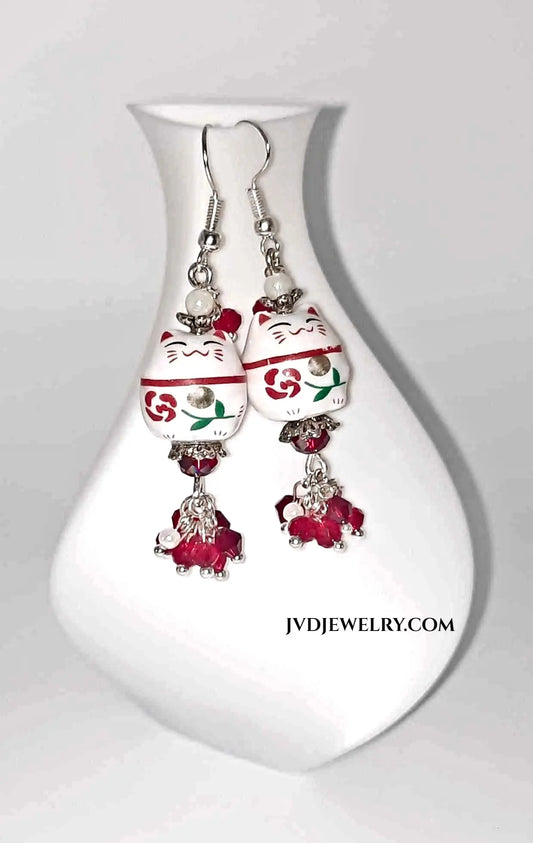 lucky cat earrings