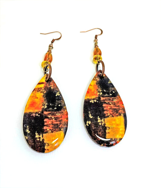 Plaid Fall Earrings handcrafted by Linda