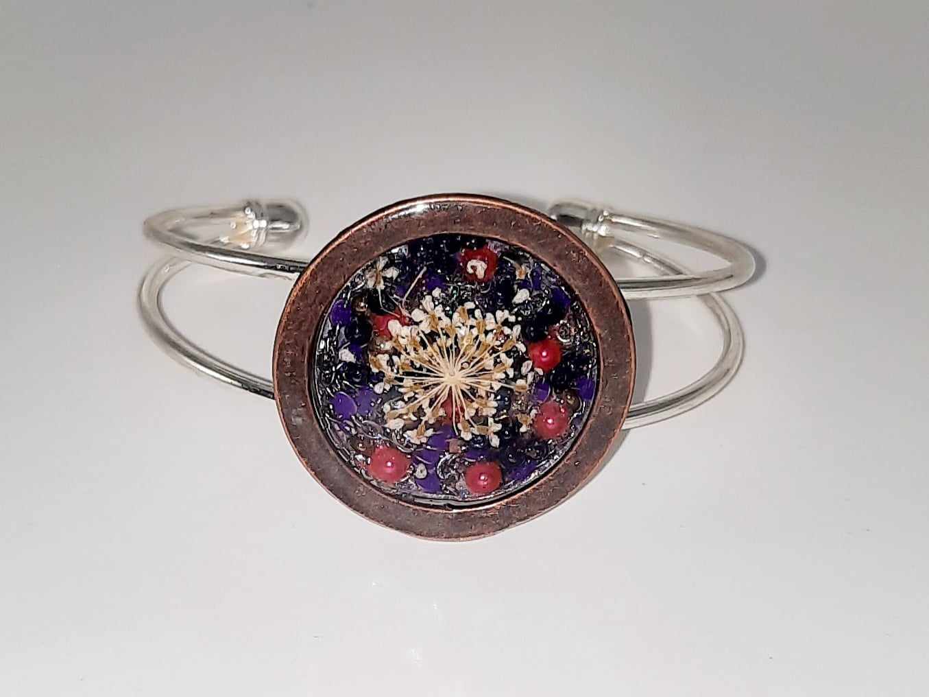 Handcrafted silver copper cuff bracelet by Josie's