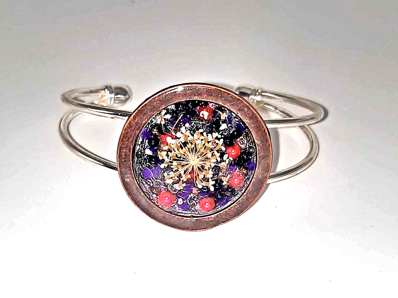 Handcrafted silver copper cuff bracelet by Josie's