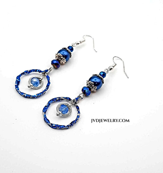 Blue Cobalt hoop earrings - Image #1