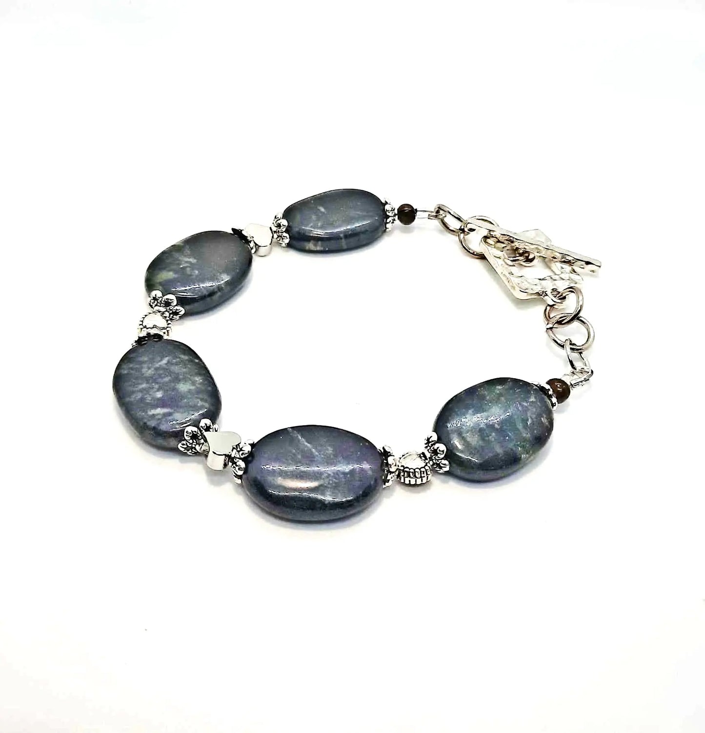 Dark green Jade stones bracelet - Image #1