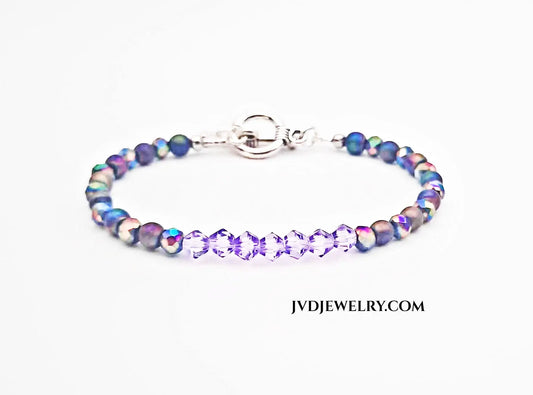 Rainbow bracelet with lavender crystals - Image #2