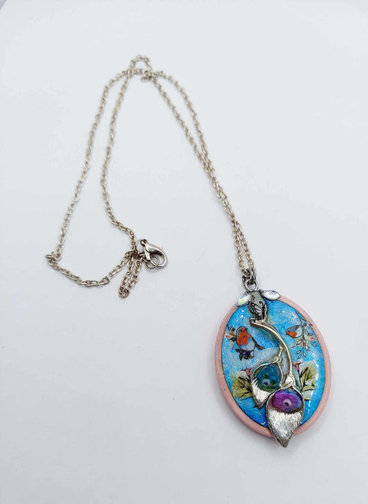 Handcrafted Resin pendant by Josee's 21 inches necklace