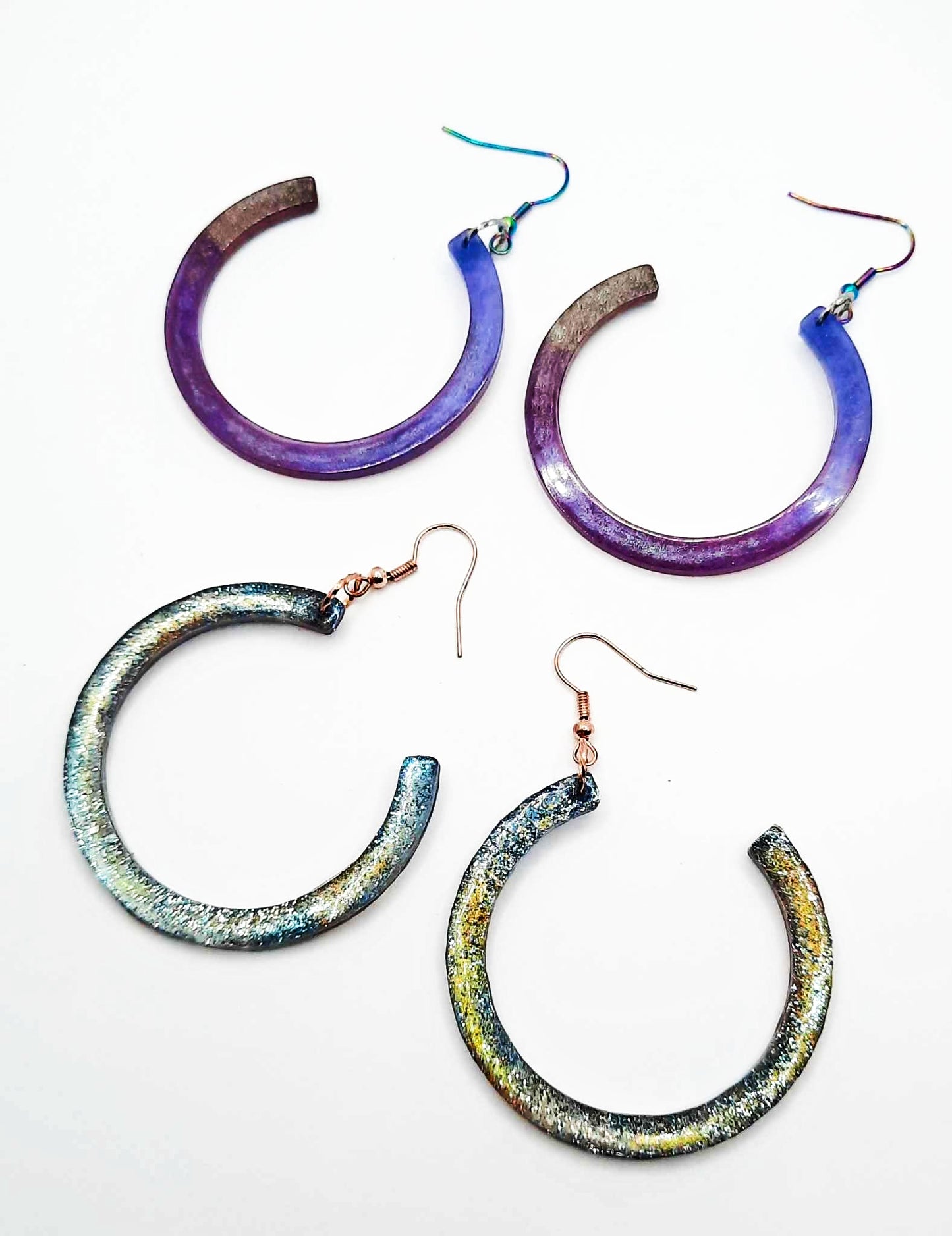 2 pairs Resin Earrings hoop