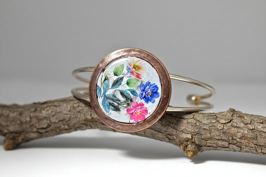 Resin adjustable flower Bracelet