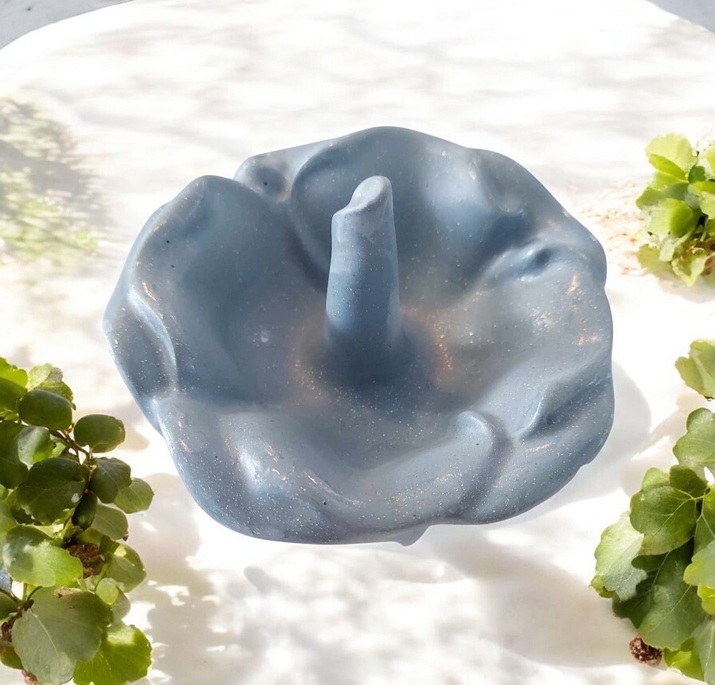 Marbled style Blue Teal ring dish resin accessories made by JVD