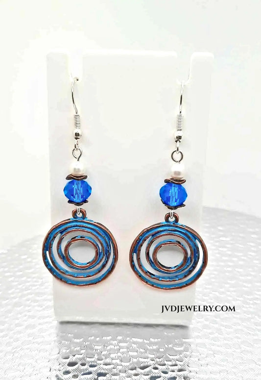 Patina Metal swirl Earrings - Image #2