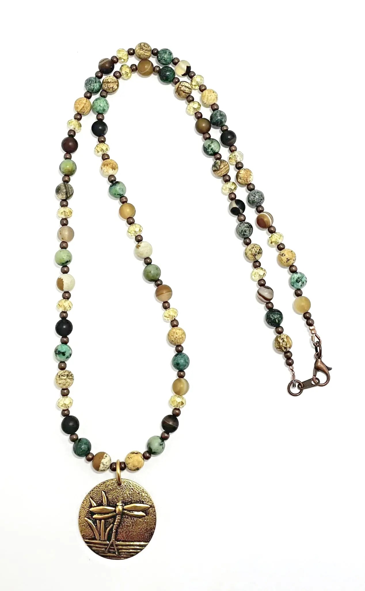 Dragonfly gemstone necklace - Image #2