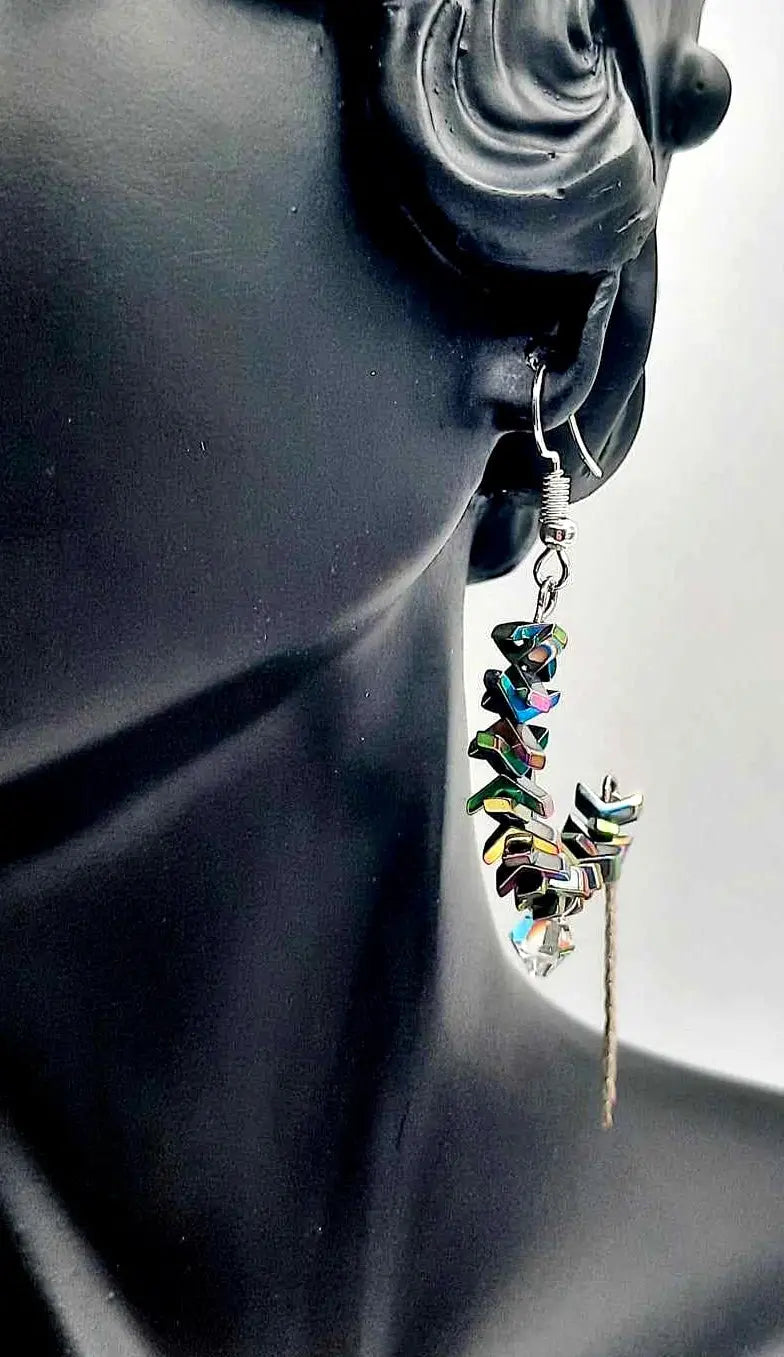 Rainbow color open hoop earrings - Image #2
