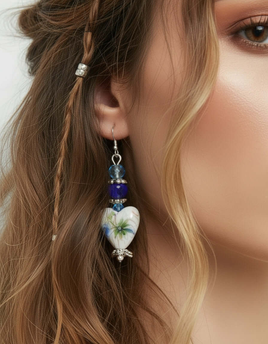 Shabby chic style Earrings 2 inches