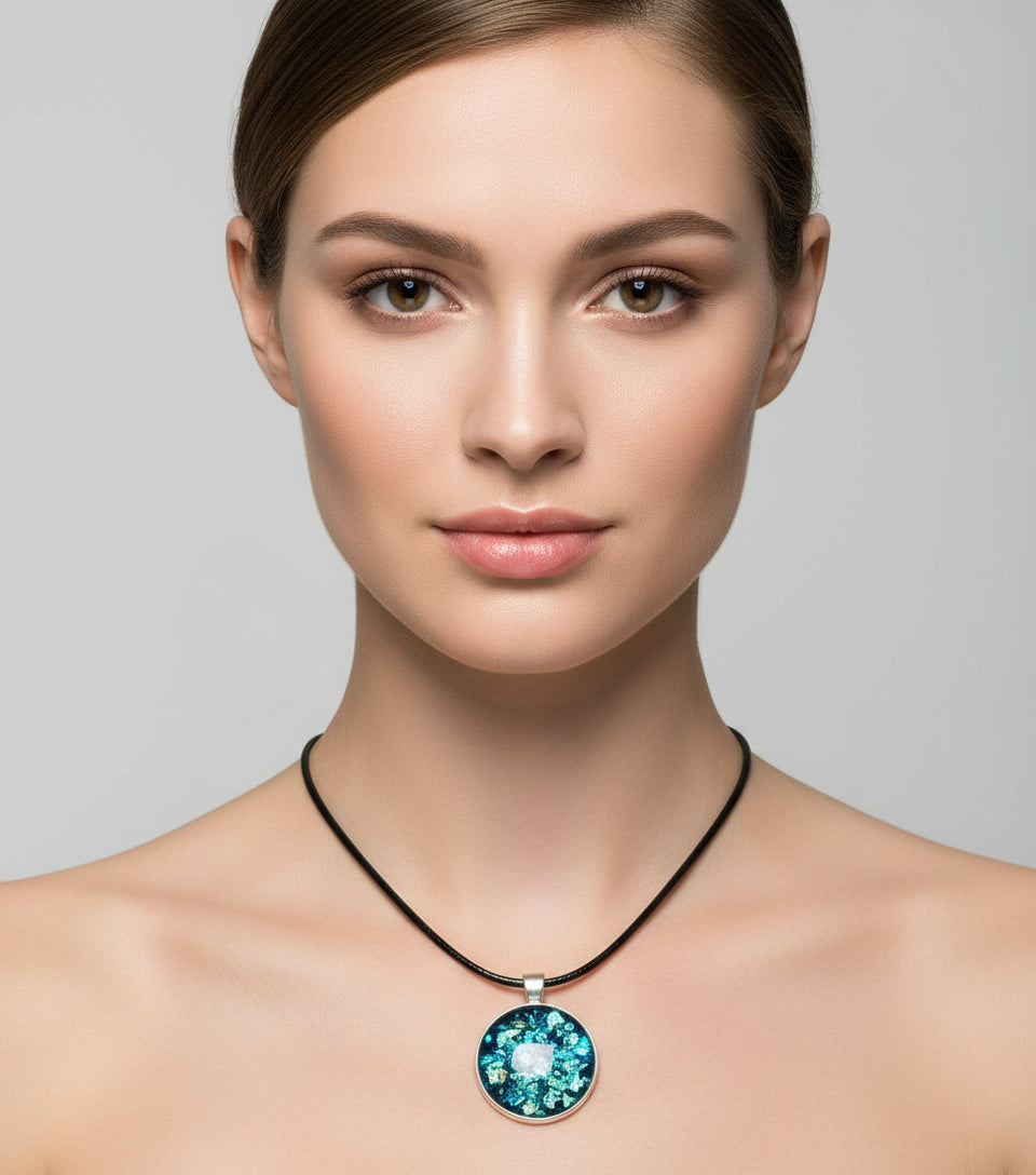 Handcrafted Glass Resin pendant Necklace