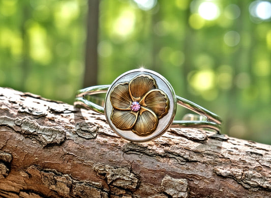 Handcrafted silver bracelet adjustable