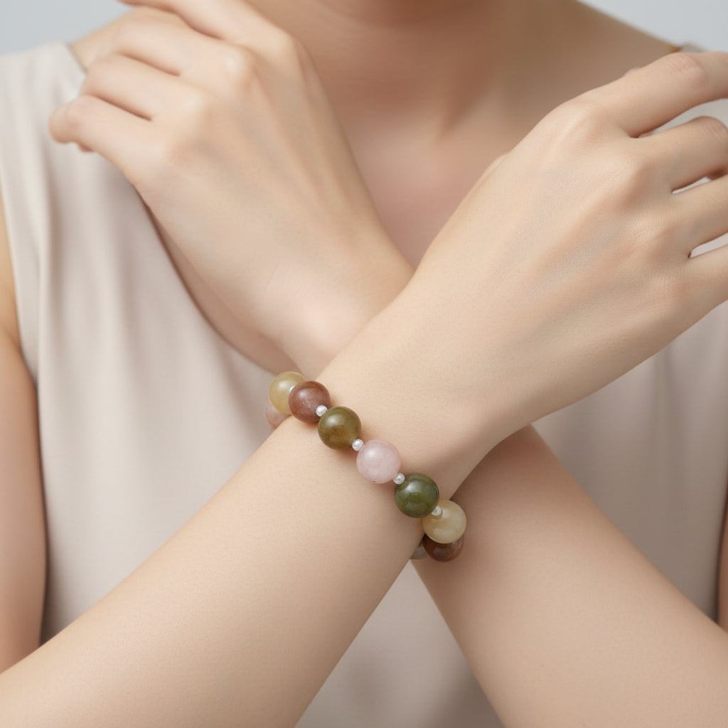 Natural Stone Bead Stretch Bracelet-Treasure Trove Deals