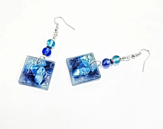 Blue swirl earrings - Image #1