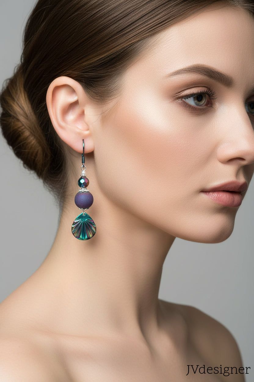 Everything Rainbow Earrings - Handmade Stainless Steel Leverback Dangle Earrings