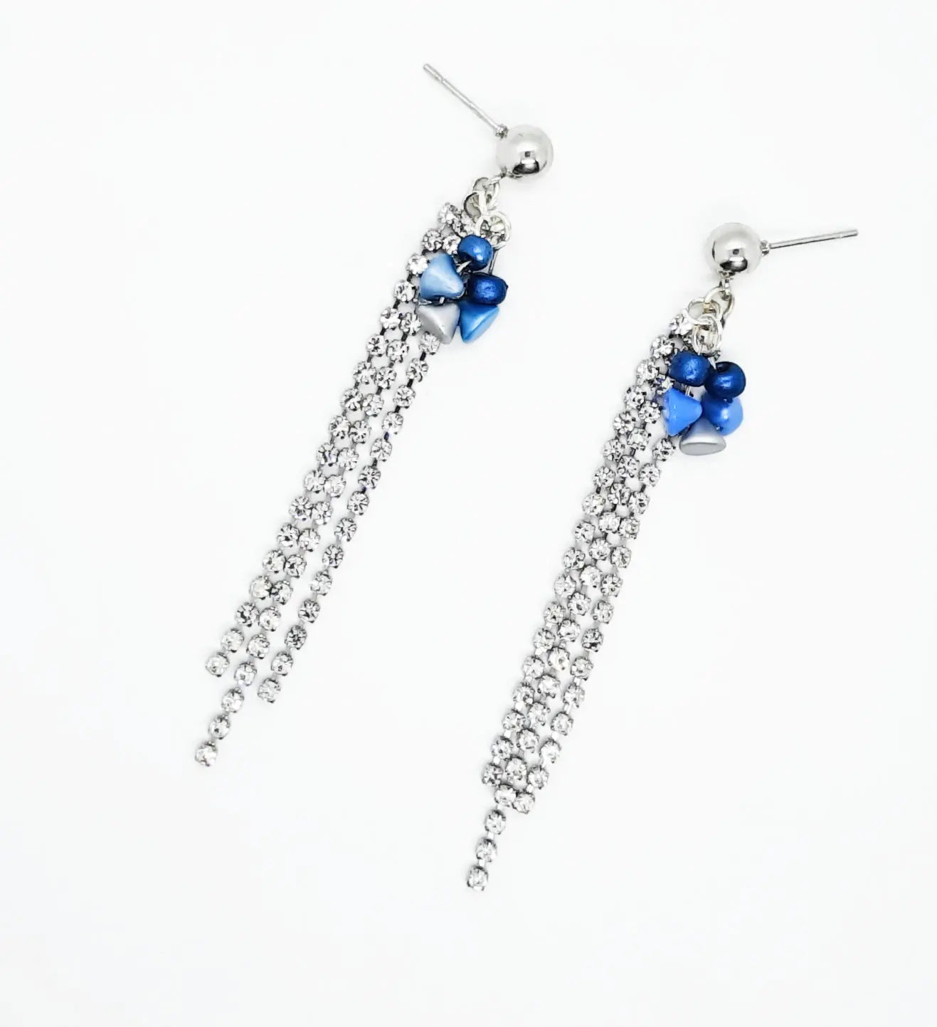 Rhinestone beaded earrings - Image #1