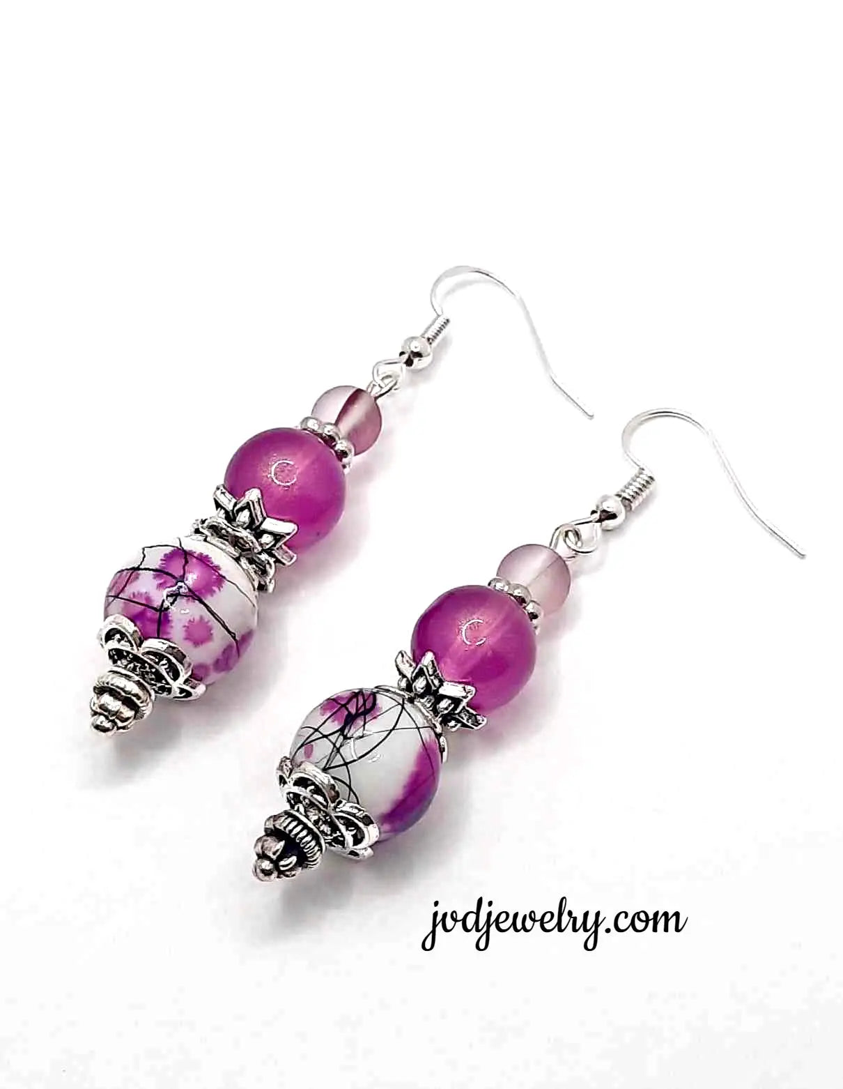 2.25 inches glass beaded earrings - Image #1