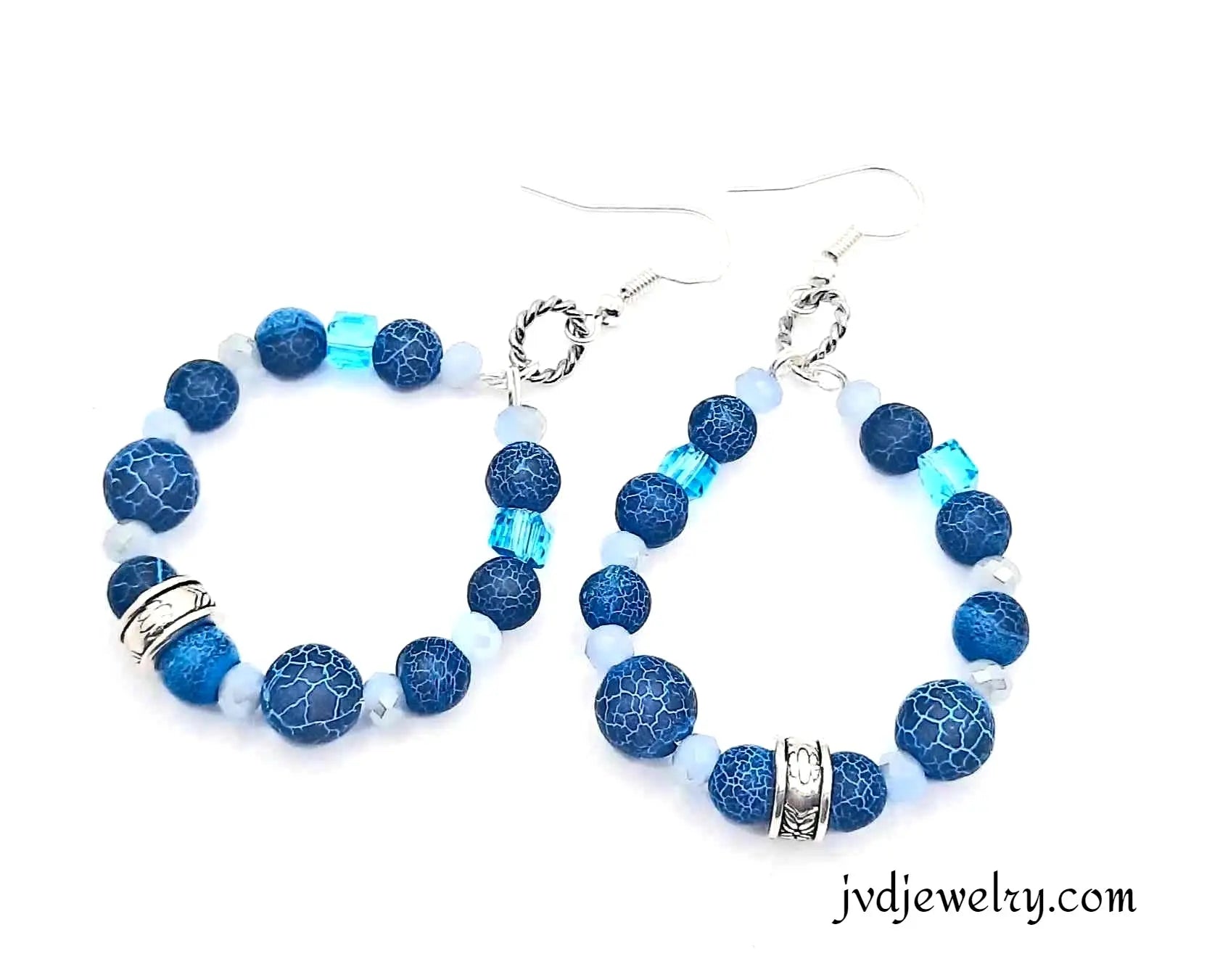 Blue hoop Earrings - Image #1