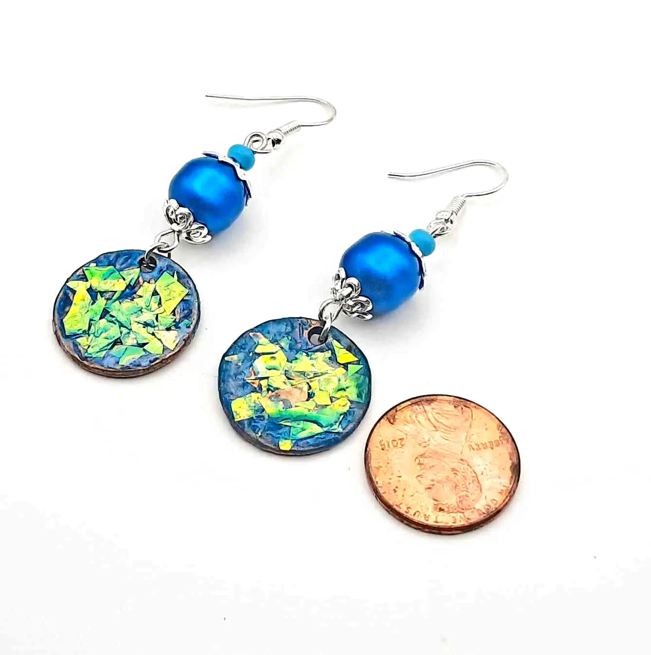 Handcrafted Charms Blue Earrings - Image #2