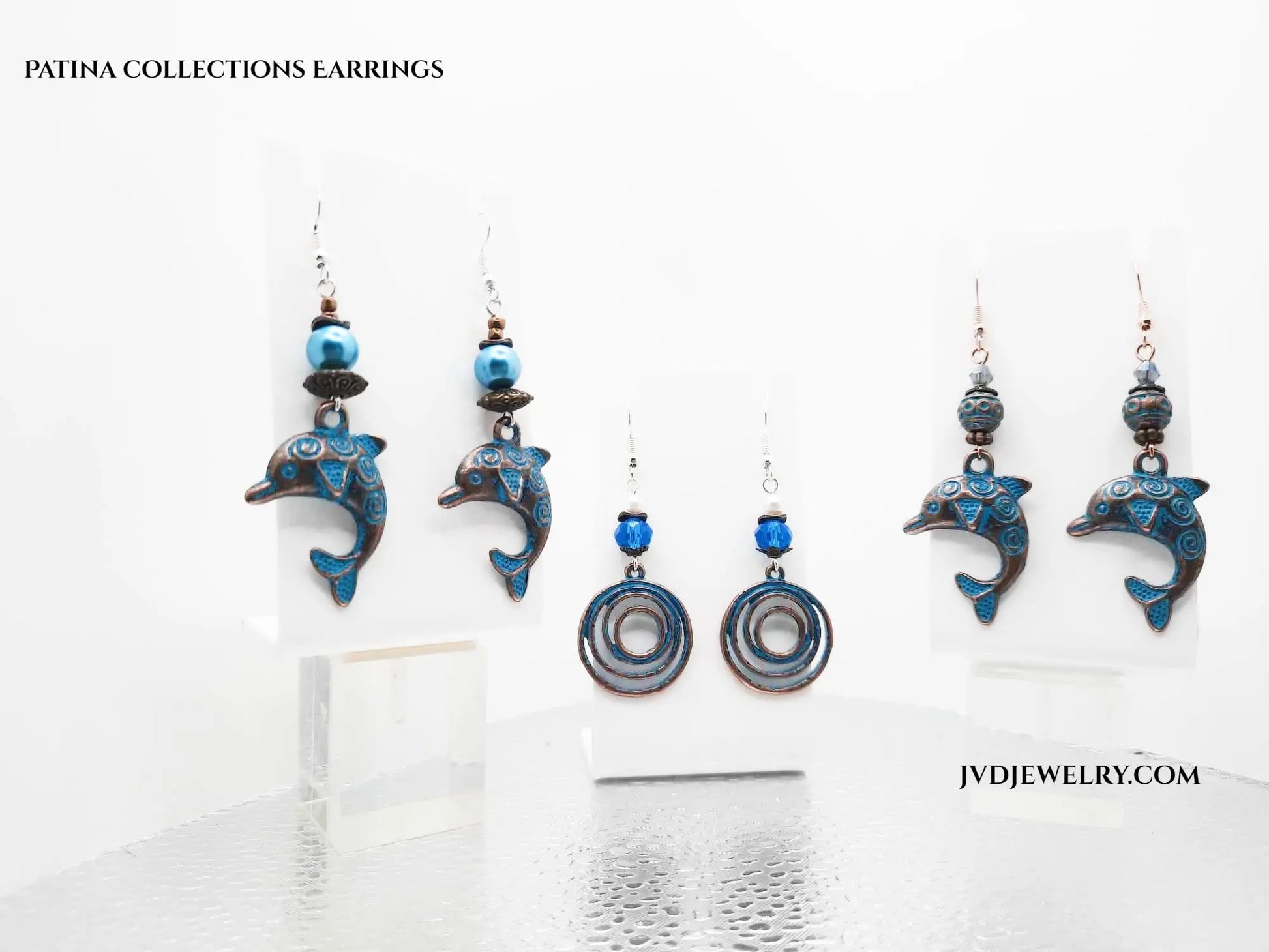 Patina Metal swirl Earrings - Image #1