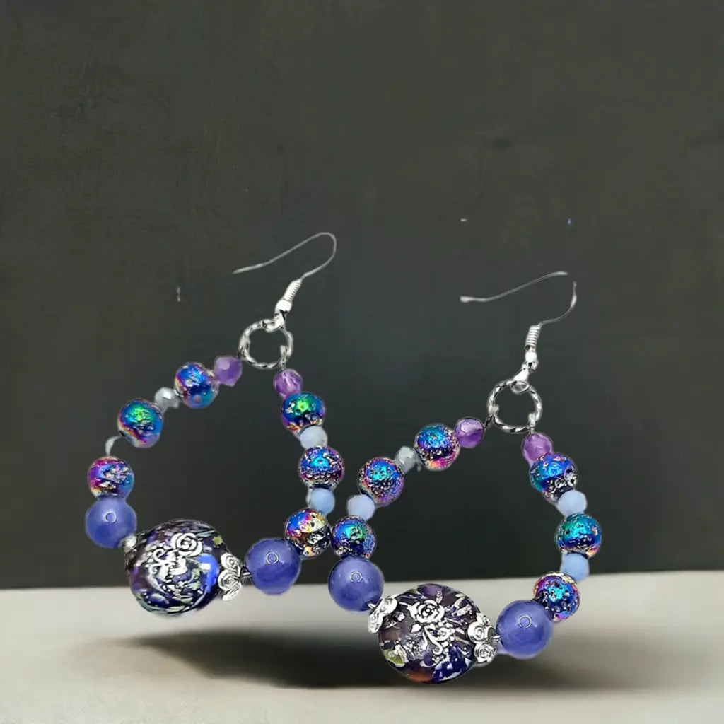 Purple lover hoop Earrings