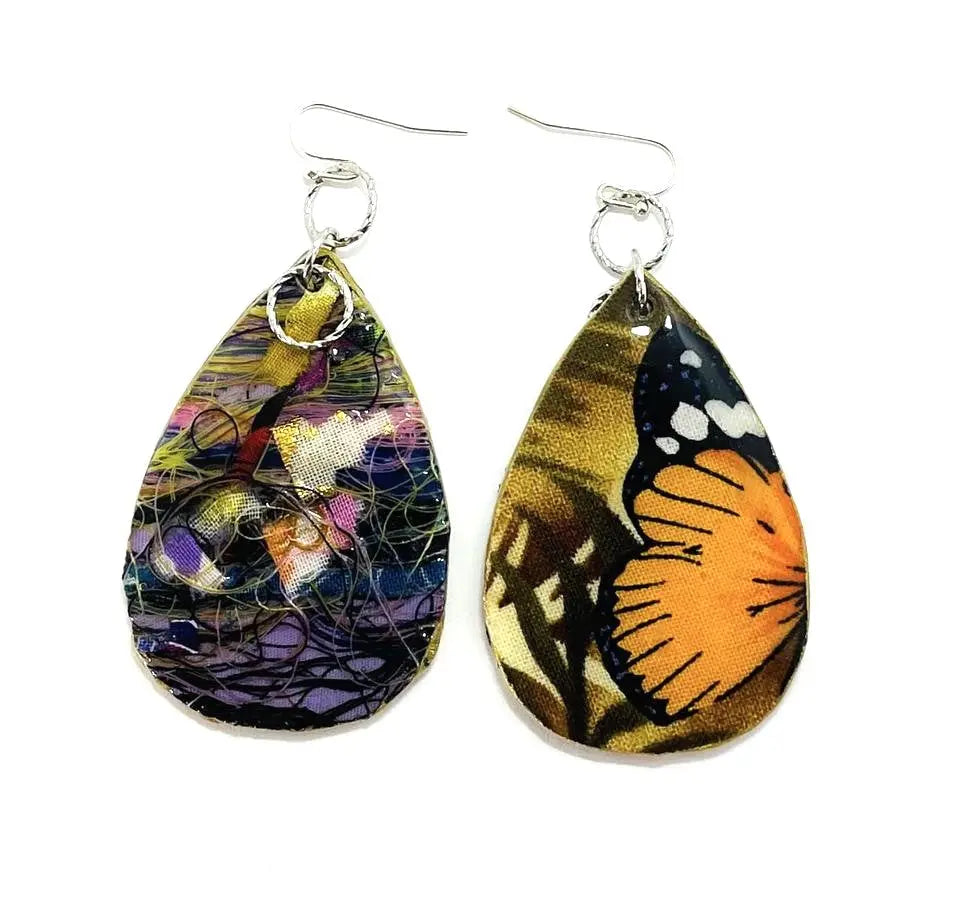 Reversible resined butterfly Earrings by Linda - Image #2