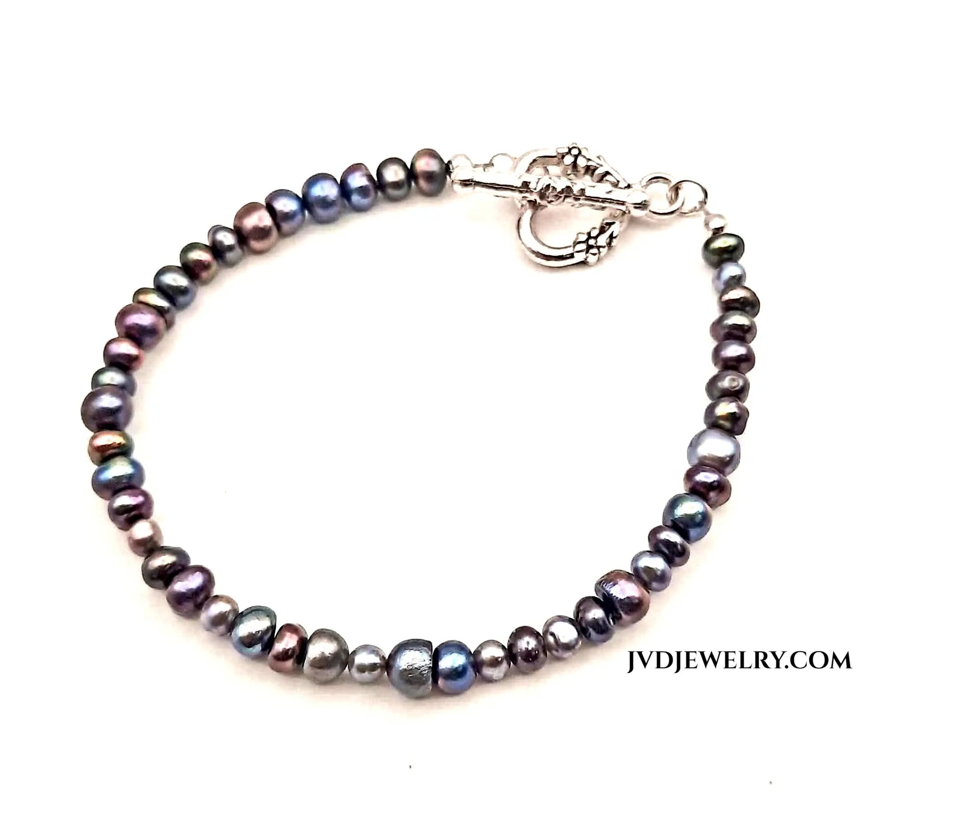 colorful pearls heart clasp bracelet - Image #1