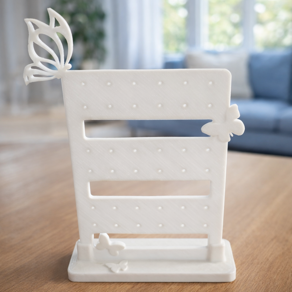 Butterfly Earring Holder – 3D Printed Jewelry Organizer (Holds 18 Pairs)