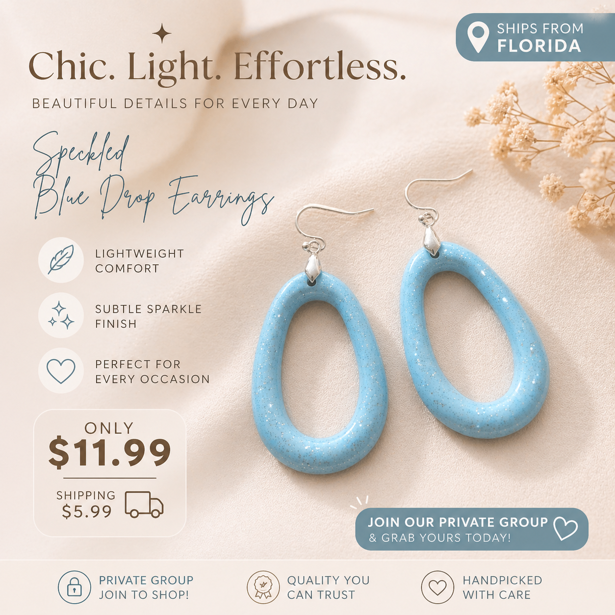 Resin Hoop Earrings – Handmade little Iridescent Glitter Hoops