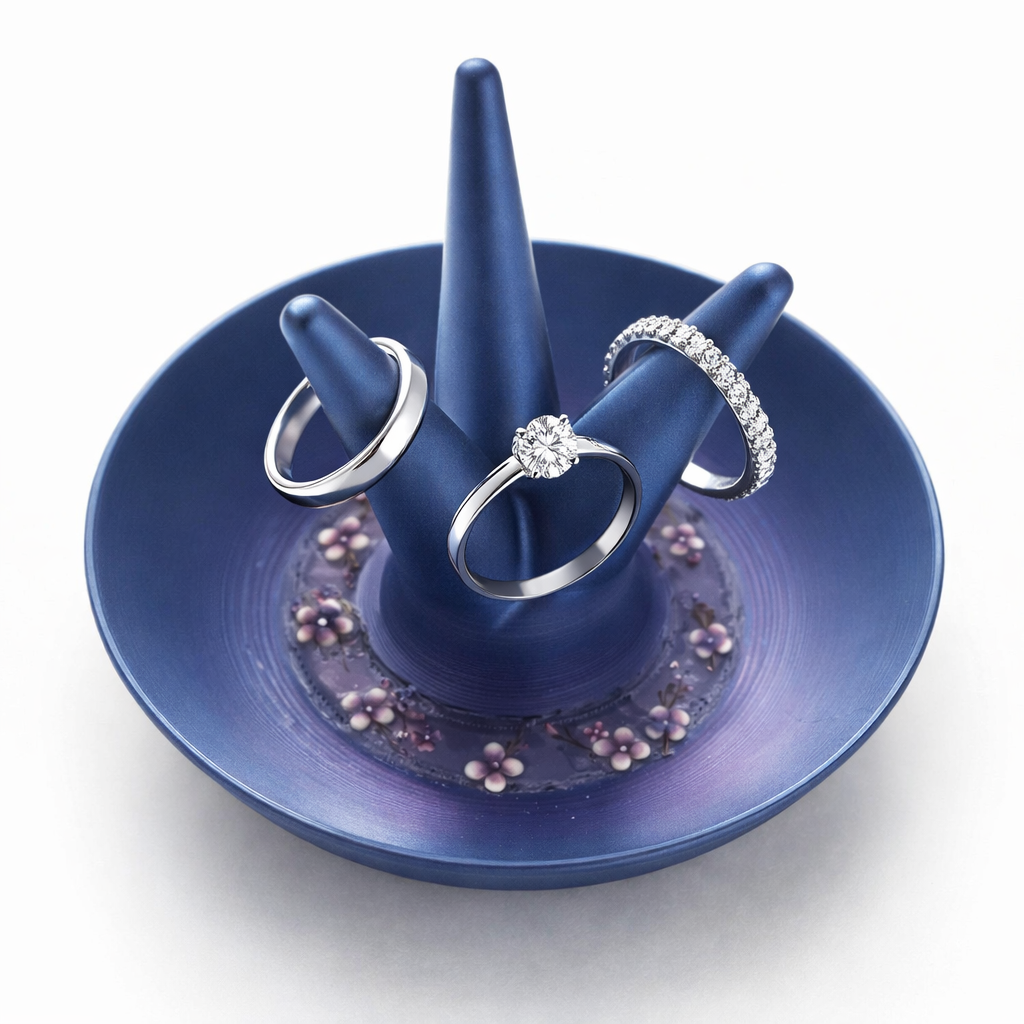 3D Printed Ring Holder – Custom Made | 3" x 4" | 5 Colors