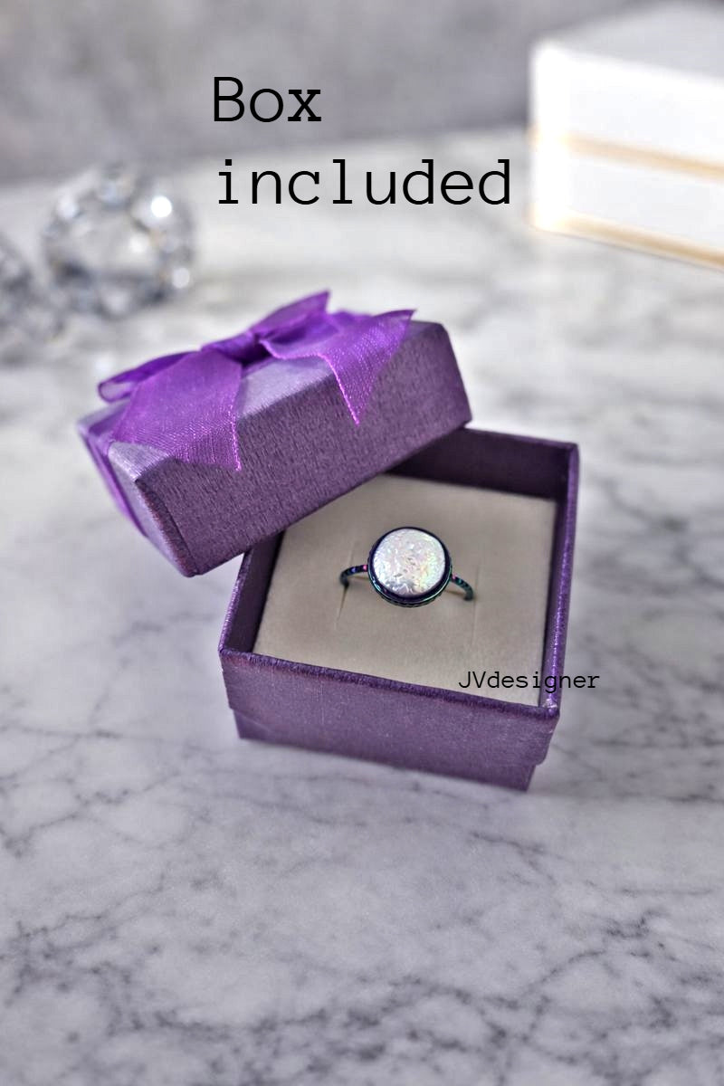 Rainbow Ion Plating Adjustable Ring with Baroque Freshwater Pearl - Size 7.5