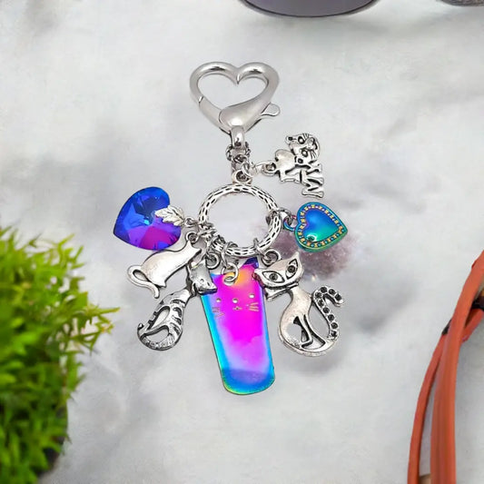 Accessories cat purse charms silver and rainbow - Image #2