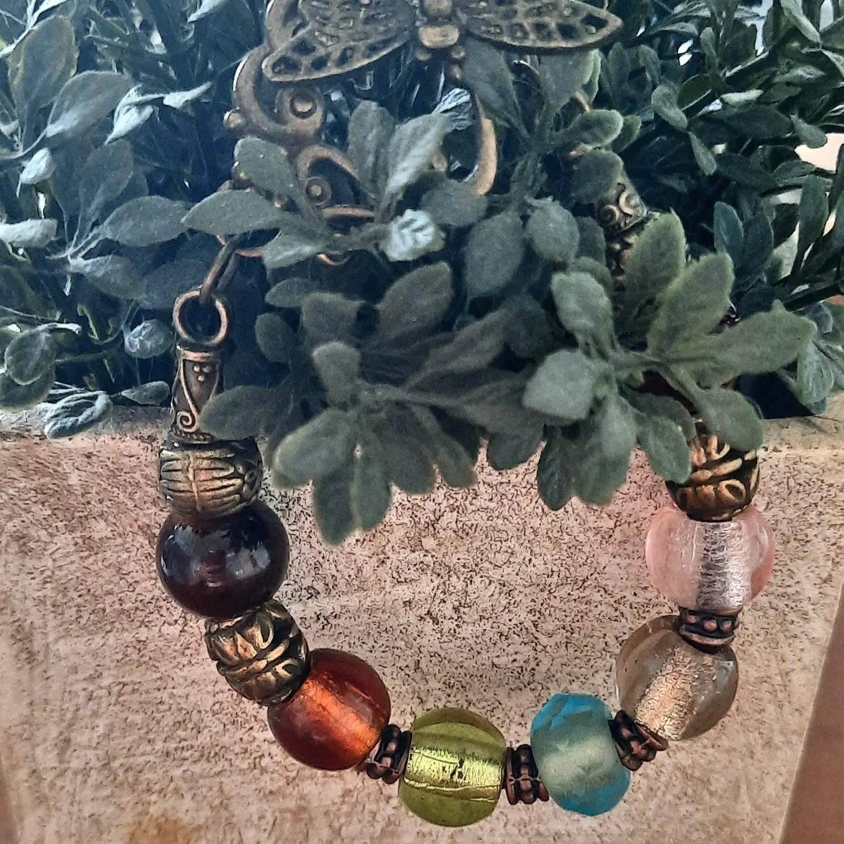 Glass and porcelain beaded Boho bracelet - Image #5