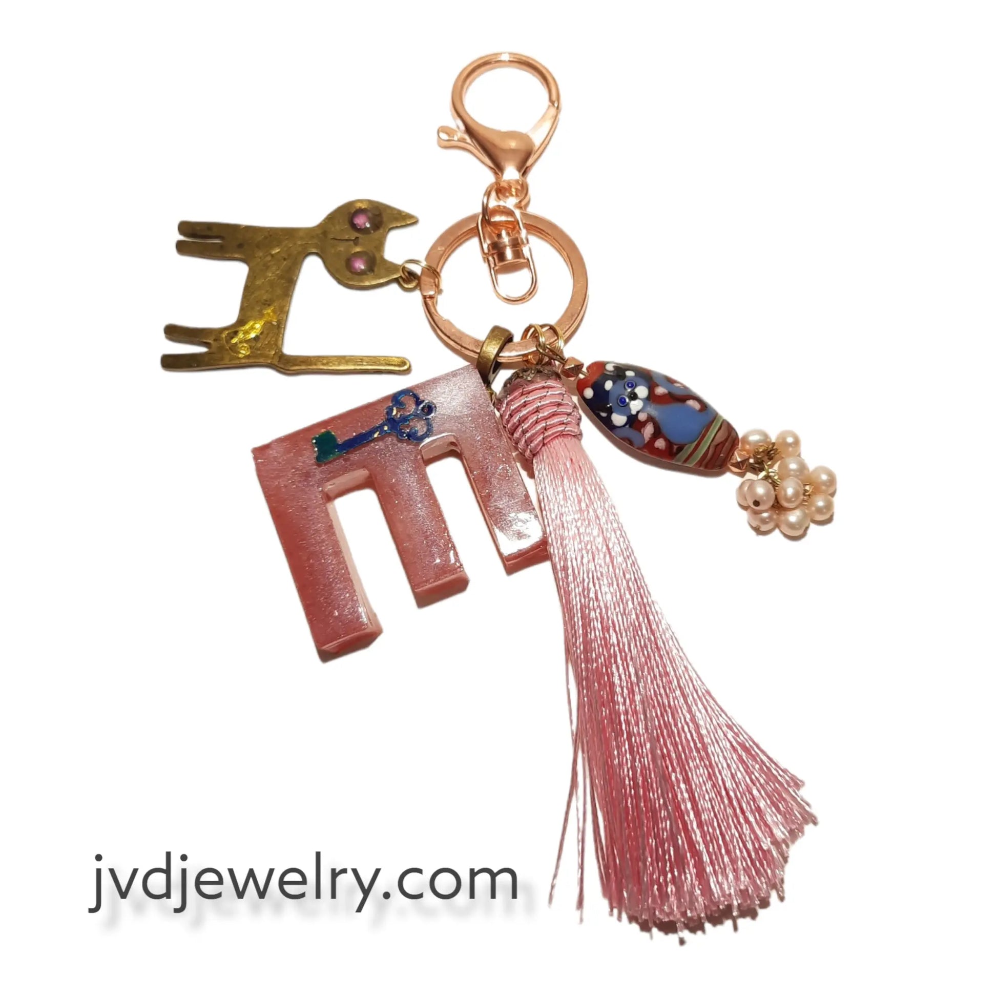Letter initial resin dried flowers key chain accessories - Image #6