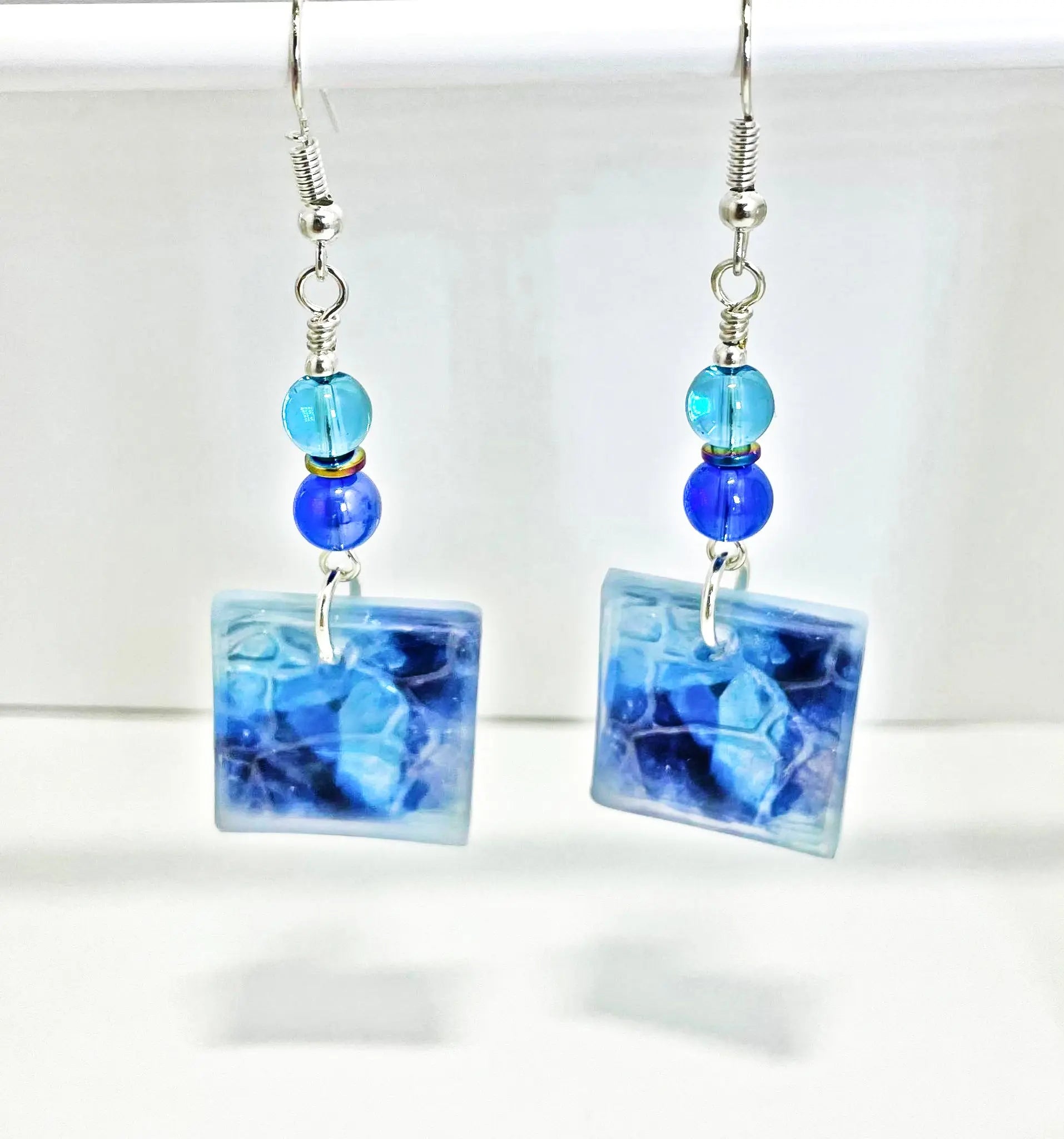 Blue swirl earrings - Image #2