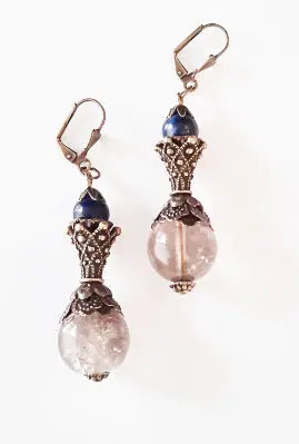 Short Lapis Lazuli stone Earrings - Image #5