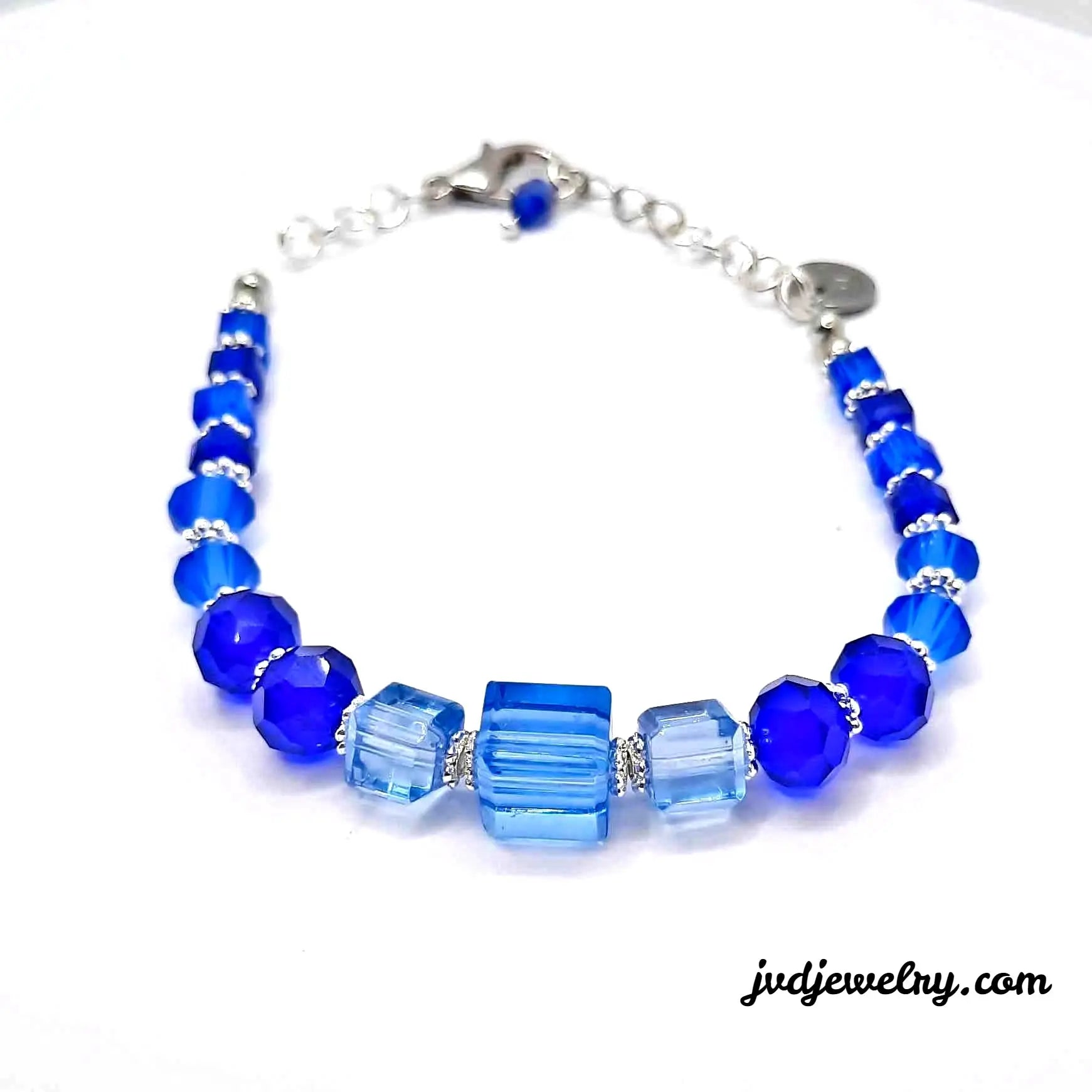 Blue crystals silver bracelet - Image #1