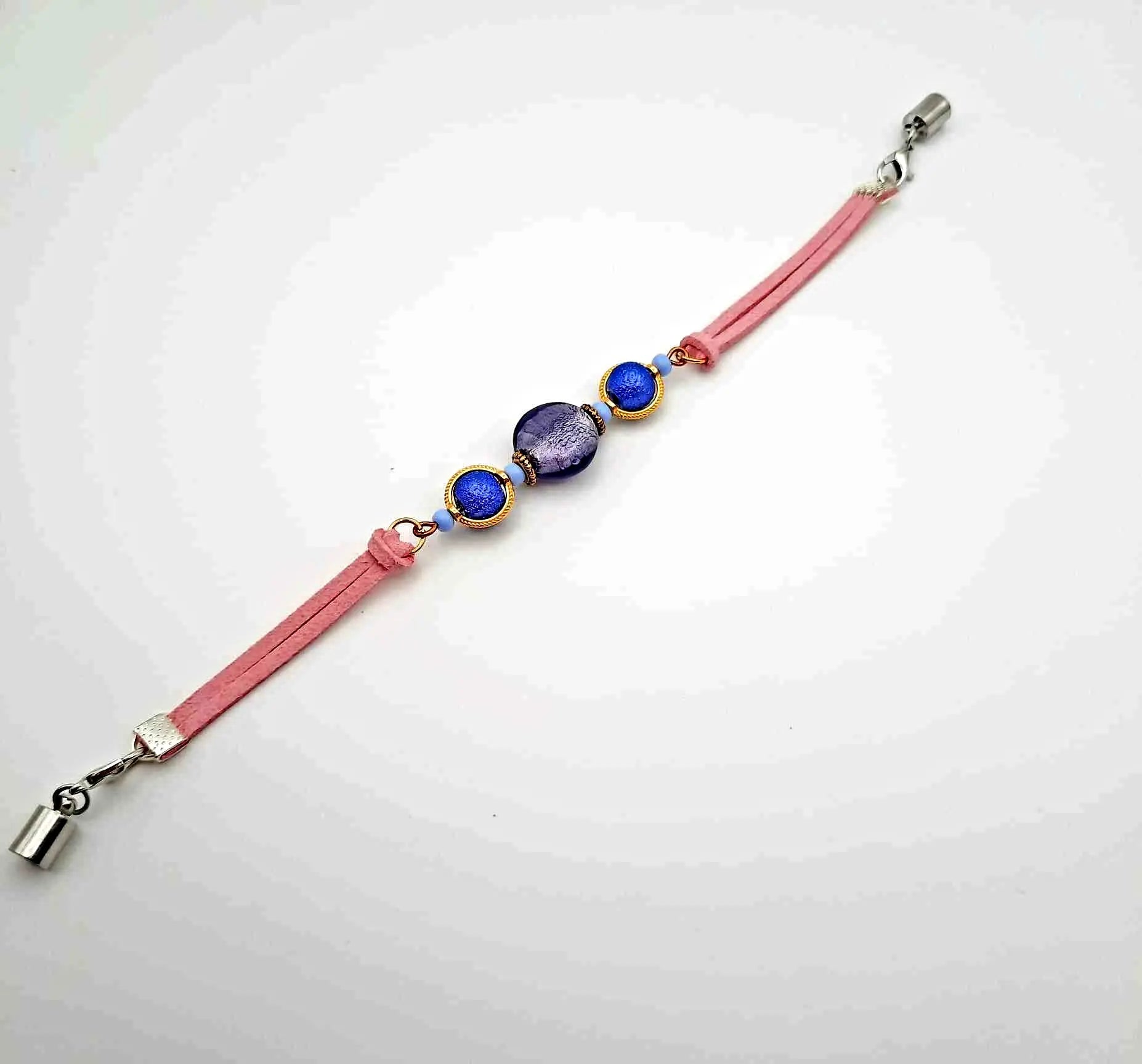 Handcrafted pink faux suede Bracelet - Image #2