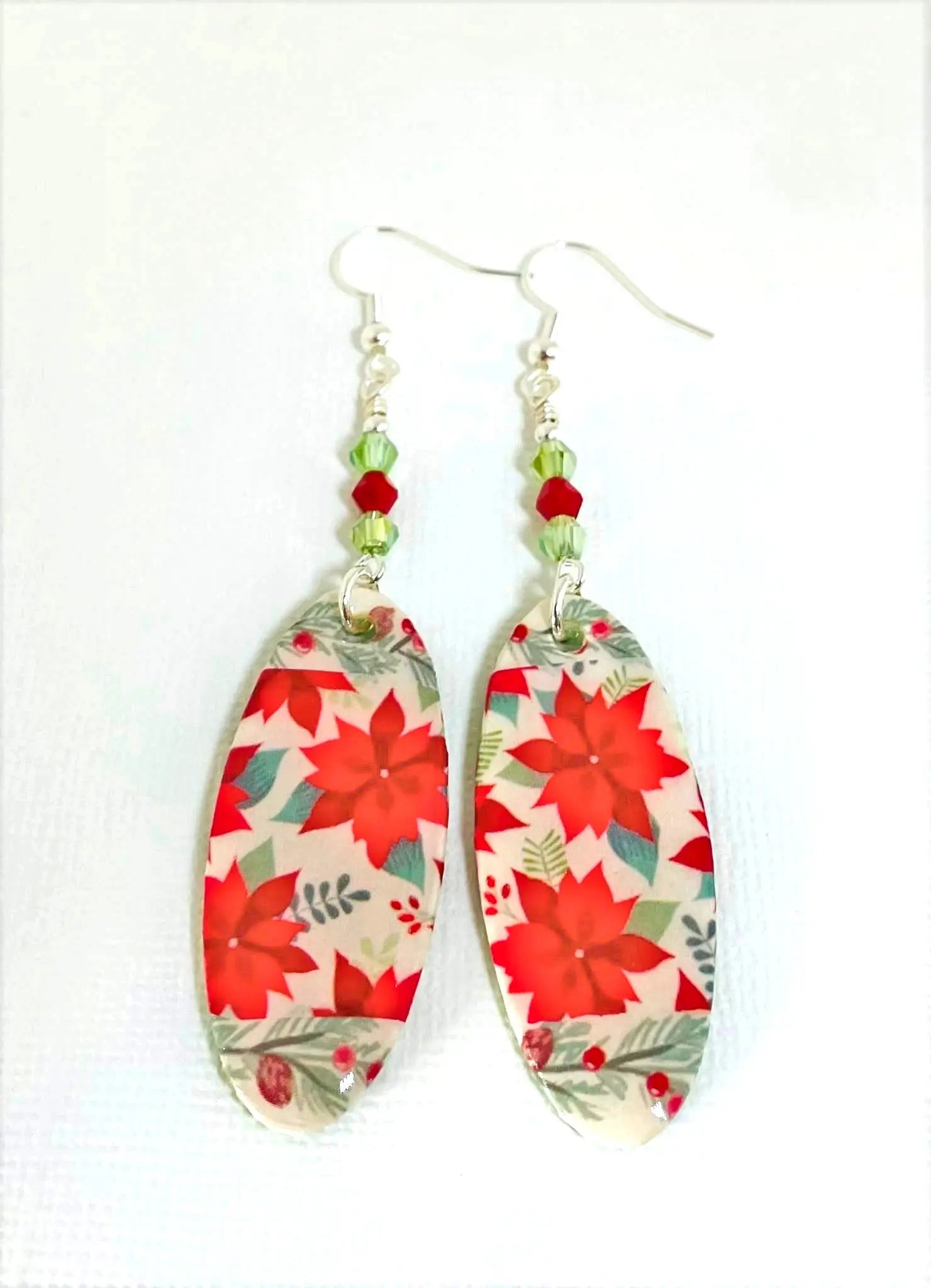 Poinsettia Earrings handcrafted by Linda - Image #1