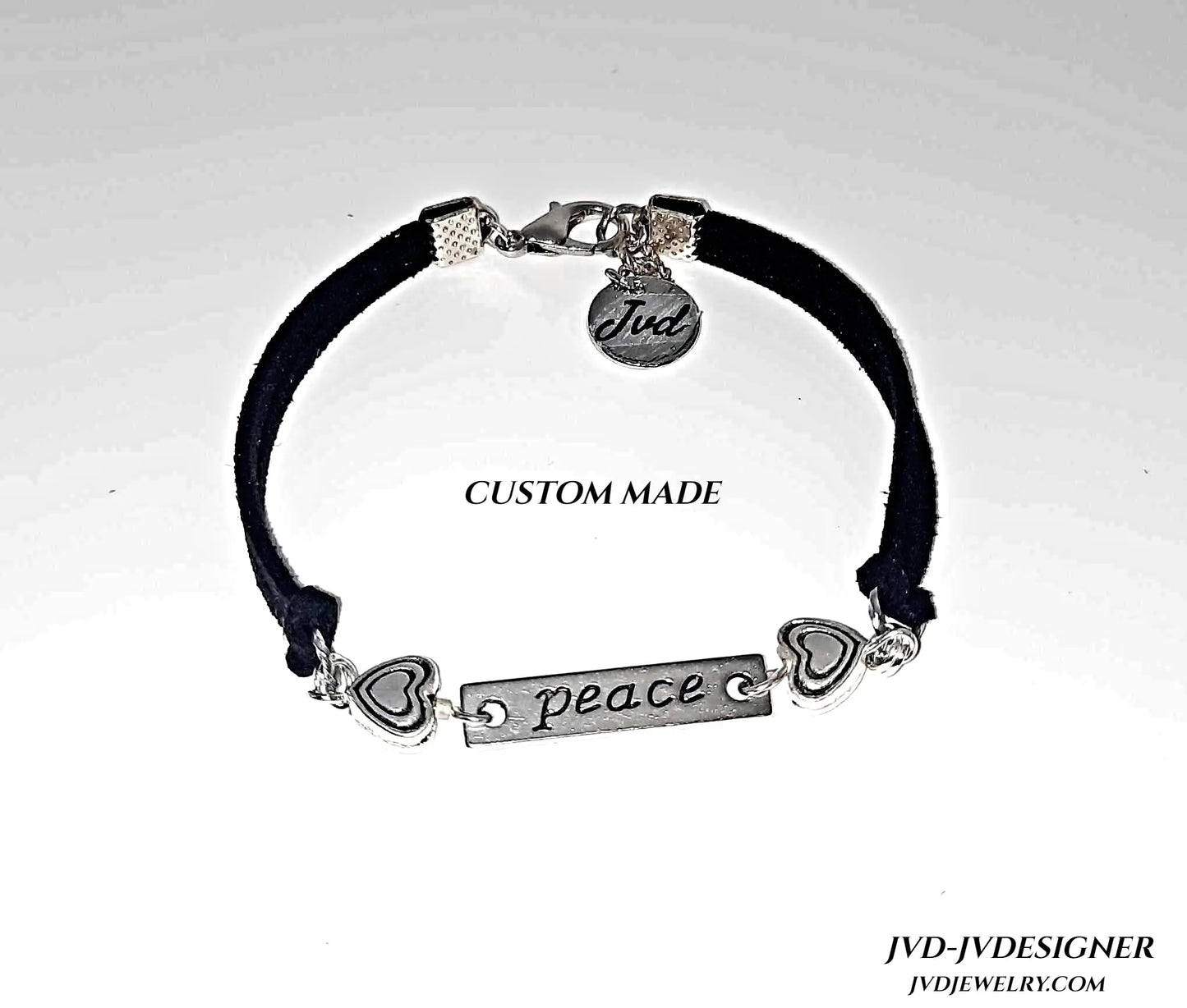Custom made faux suede with inspirational words bracelets - Image #1