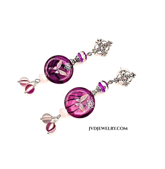 Purple mother of purle earrings - Image #1