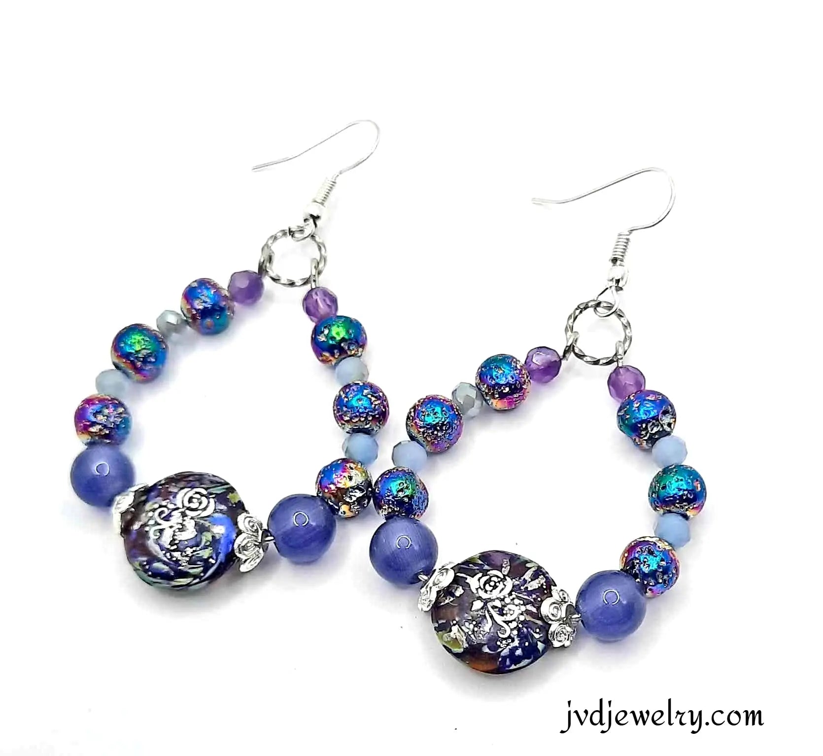 Purple lover hoop Earrings - Image #1