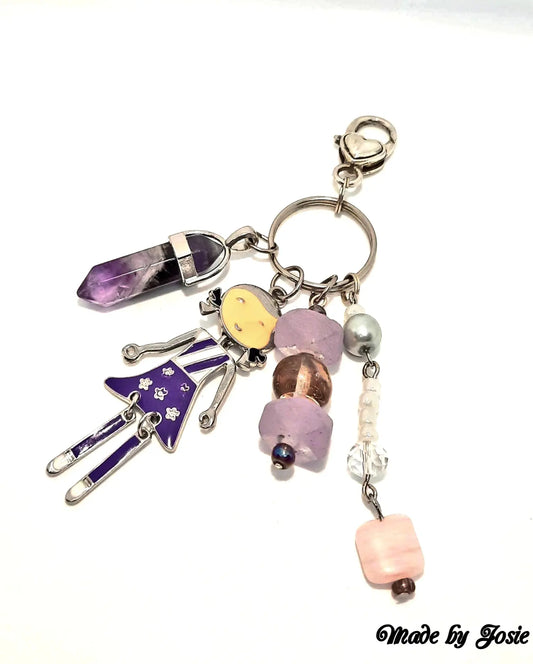 Purse charms  key chain accessories purple color little girl - Image #1