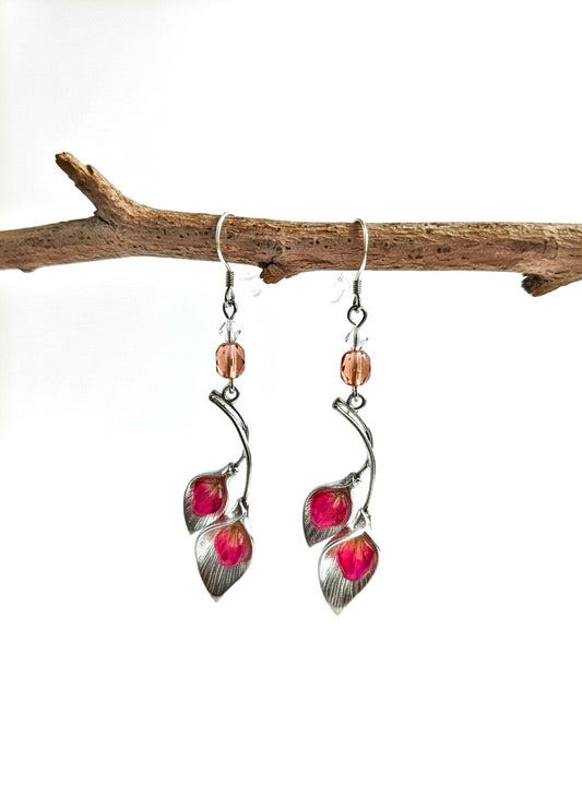 Cala Lily Silver-Plated Drop Earrings