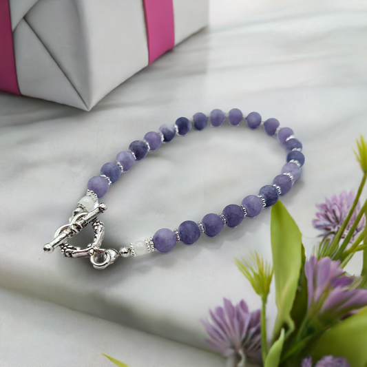 Purple Gemstones Bracelet 7.5inches