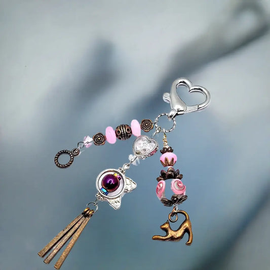 Purse key charm Accessories silver bronze pink 4inches