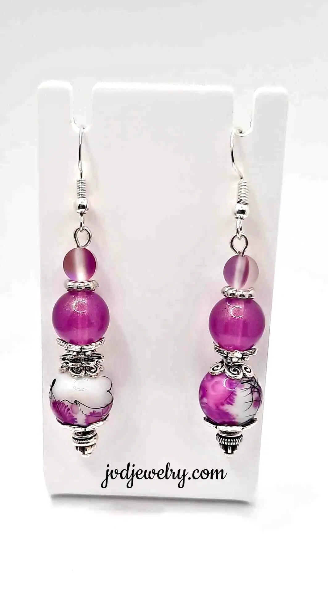2.25 inches glass beaded earrings - Image #3